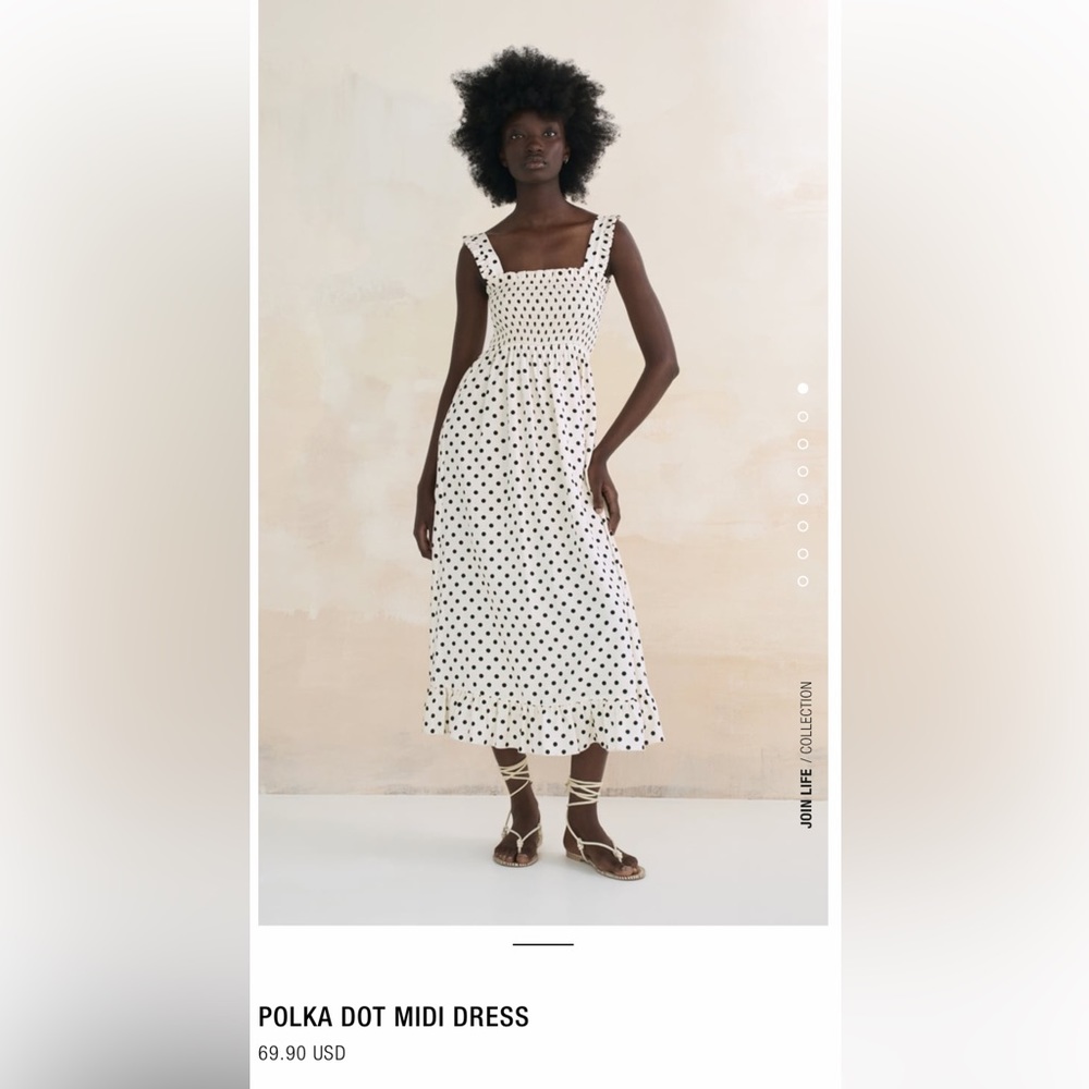 Zara MIDI Polka Dot Dress